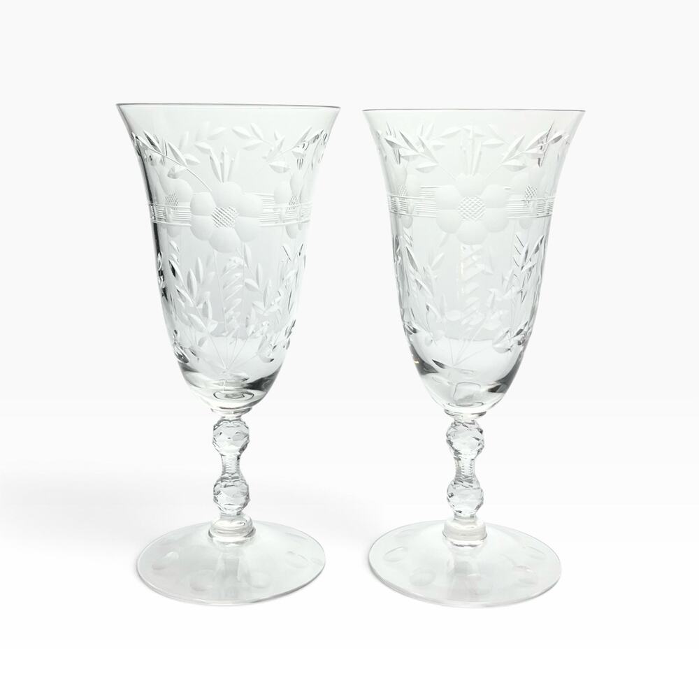 Cambridge “Lucia” Pair of Iced Tea Glasses 7 5/8” 10oz